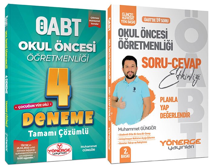 Yönerge ÖABT Okul Öncesi Soru Cevap + 4 Deneme 2 li Set - Muhammet Güngör Yönerge Yayınları