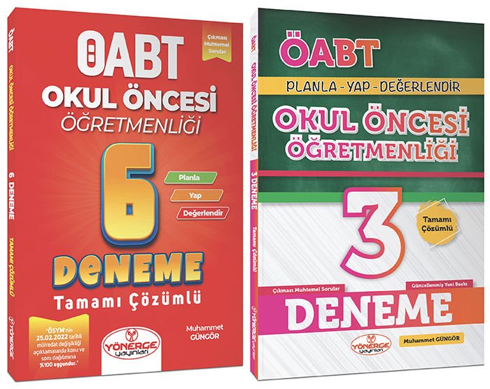 Yönerge ÖABT Okul Öncesi 3+6 Deneme 2 li Set - Muhammet Güngör Yönerge Yayınları