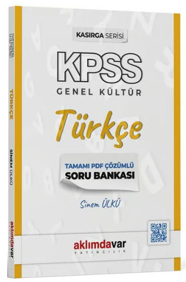 SÜPER FİYAT Aklımdavar KPSS Türkçe Kasırga Soru Bankası PDF Çözümlü - Sinem Ülkü Aklımdavar Yayıncılık