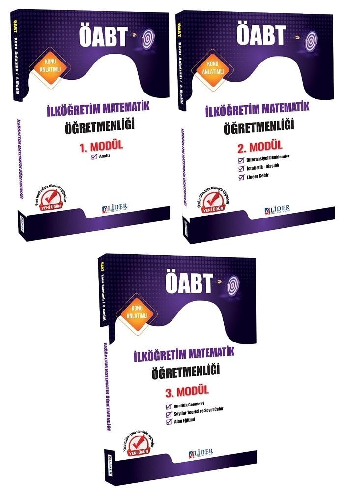 SÜPER FİYAT Lider ÖABT İlköğretim Matematik Öğretmenliği Konu Anlatımlı Modüler Set Lider Yayınları