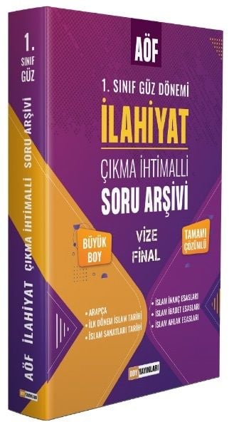 DDY Yayınları Açıköğretim 1. Sınıf Güz İlahiyat Çıkma İhtimalli Soru Arşivi Çözümlü DDY Yayınları