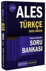 Pegem 2024 ALES Türkçe Sözel Mantık Soru Bankası Çözümlü Pegem Akademi Yayınları