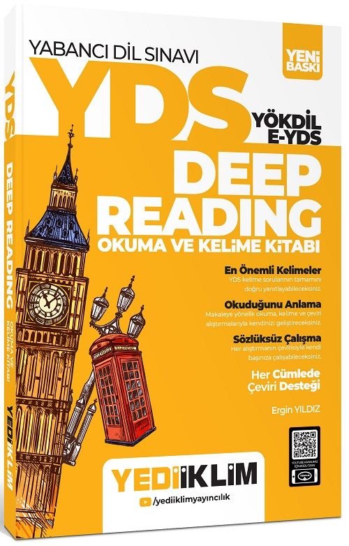 Yediiklim YDS YÖKDİL E-YDS Deep Reading Okuma ve Kelime Kitabı Yediiklim Yayınları