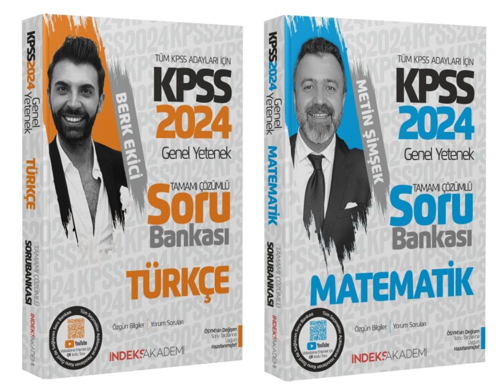 İndeks Akademi 2024 KPSS Türkçe+Matematik Soru Bankası 2 li Set İndeks Akademi Yayıncılık