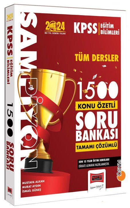 Yargı 2024 KPSS Eğitim Bilimleri ŞAMPİYON 1500 Konu Özetli Soru Bankası Çözümlü Yargı Yayınları
