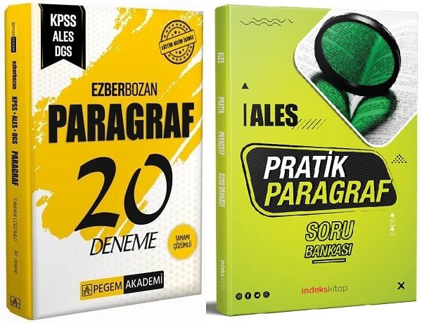 Pegem ALES Paragraf Ezberbozan 20 Deneme + İndeks Soru 2 li Set Pegem + İndeks Akademi Yayınları