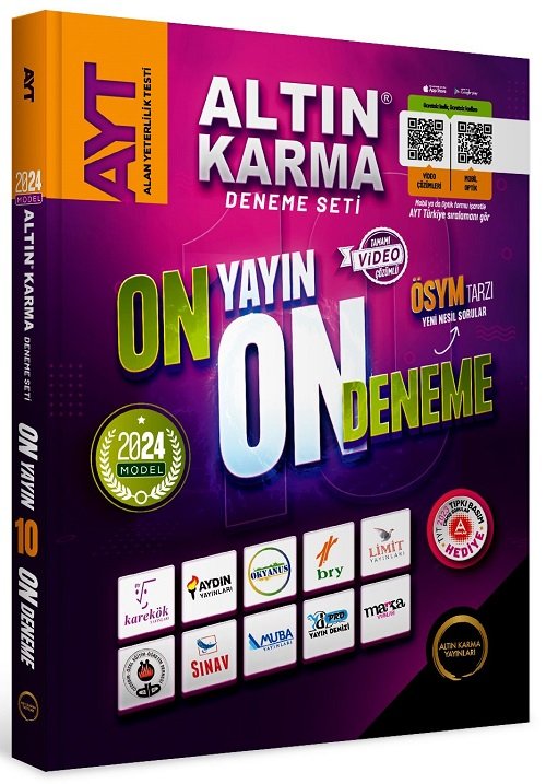Altın Karma 2024 YKS AYT 10+1 Deneme Seti Video Çözümlü Altın Karma Yayınları