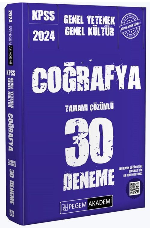 Pegem 2024 KPSS Coğrafya 30 Deneme Çözümlü Pegem Akademi Yayınları