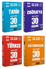 Pegem 2024 KPSS Türkçe+Tarih+Coğrafya+Vatandaşlık 120 Deneme 4 lü Set Pegem Akademi Yayınları