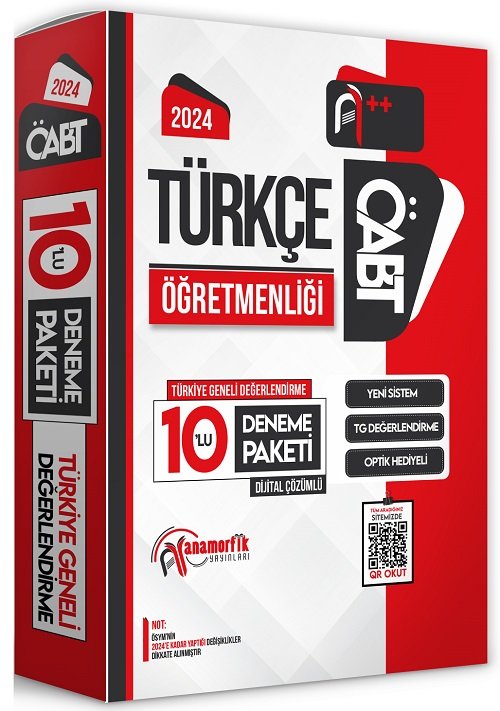 Anamorfik 2024 ÖABT Türkçe Öğretmenliği Türkiye Geneli 10 Deneme Dijital Çözümlü Anamorfik Yayınları