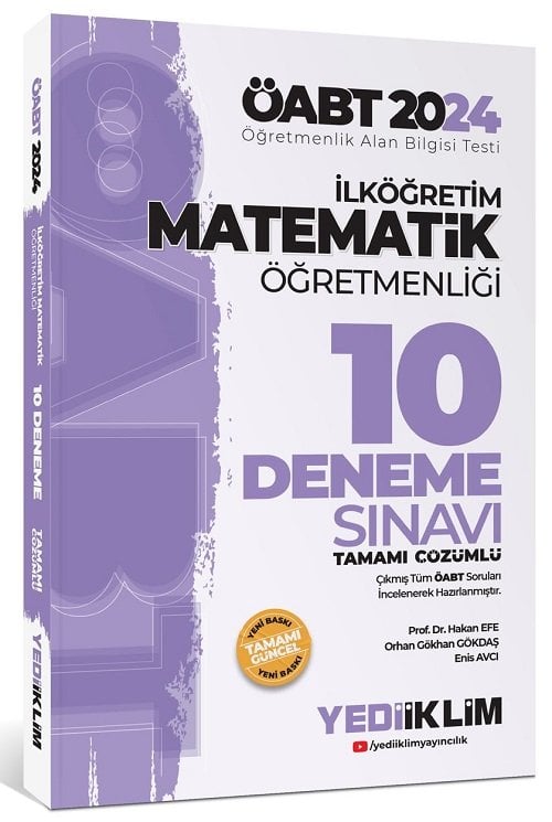 Yediiklim 2024 ÖABT İlköğretim Matematik Öğretmenliği 10 Deneme Çözümlü Yediiklim Yayınları