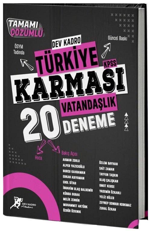 Dev Kadro KPSS Vatandaşlık Türkiye Karması 20 Deneme Çözümlü Dev Kadro Akademi Yayınları