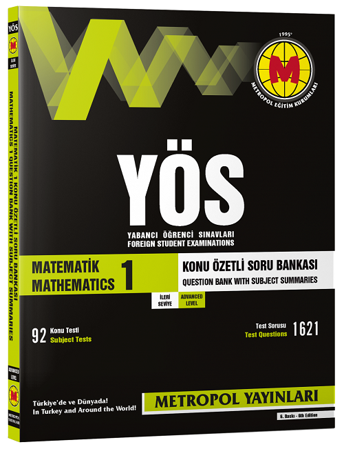 Metropol YÖS Matematik-1 İleri Seviye Konu Özetli Soru Bankası Metropol Yayınları