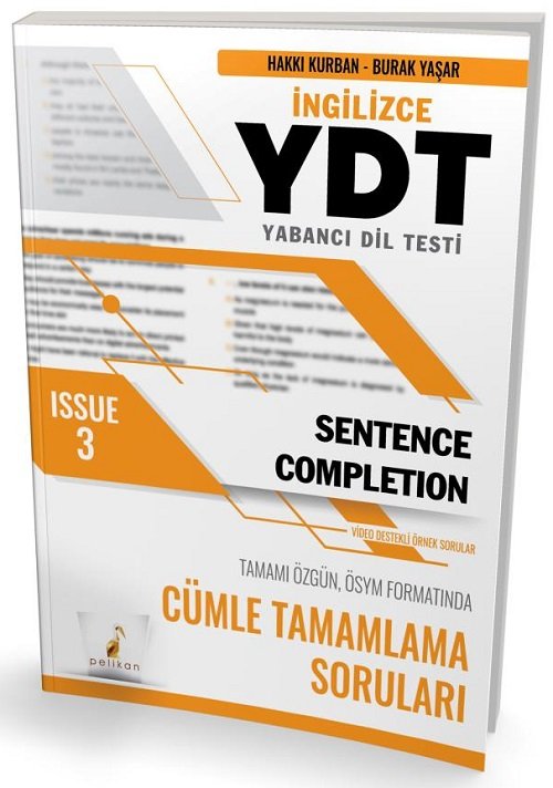 Pelikan YDT İngilizce Sentence Completion Issue-3 Pelikan Yayınları