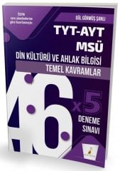 Pelikan YKS TYT AYT MSÜ Din Kültürü ve Ahlak Bilgisi Temel Kavramlar 46x5 Deneme Pelikan Yayınları