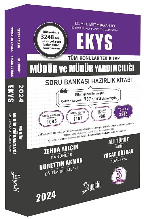 Yetki 2024 MEB EKYS Müdür ve Yardımcılığı Soru Bankası - Nurettin Akman Yetki Yayınları