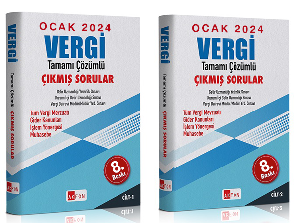 Akfon 2024 GUY Gelir Uzman Yardımcılığı Vergi Çıkmış Sorular Çözümlü Set 8. Baskı Akfon Yayınları