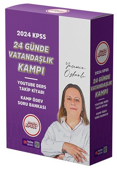 Hangi KPSS 2024 KPSS 24 Günde Vatandaşlık Kampı Youtube Ders Takip Kitabı + Soru Bankası 2 li Set - Yasemin Çakıraslan Özkanlı Hangi KPSS Yayınları