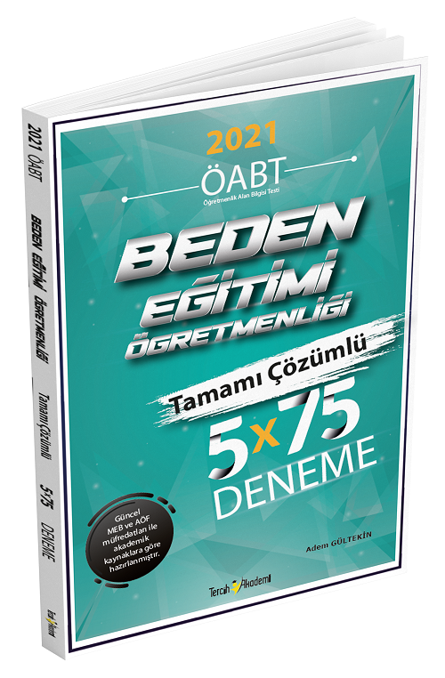 Tercih Akademi 2021 ÖABT Beden Eğitimi Öğretmenliği 5x75 Deneme Çözümlü Tercih Akademi Yayınları