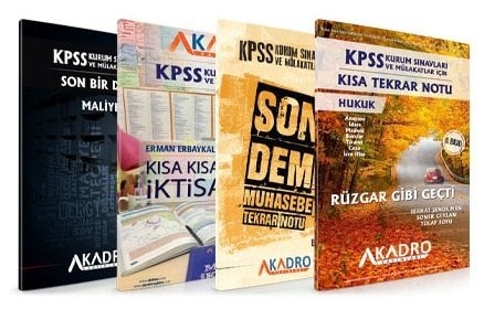 A Kadro KPSS A Grubu ve Kurum Sınavları Son Tekrar Notları 4 Kitap Set A Kadro Yayınları