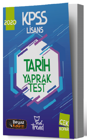 SÜPER FİYAT Yeni Trend 2020 KPSS Tarih Yaprak Test Yeni Trend Yayınları