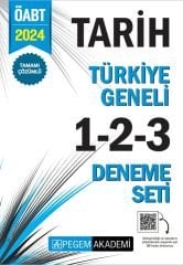 Pegem 2024 ÖABT Tarih Öğretmenliği Türkiye Geneli 3 Deneme (1-2-3) Pegem Akademi Yayınları