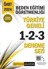 Pegem 2024 ÖABT Beden Eğitimi Öğretmenliği Türkiye Geneli 3 Deneme (1-2-3) Pegem Akademi Yayınları