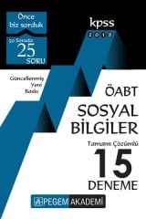 Pegem 2018 ÖABT Sosyal Bilgiler 15 Deneme Çözümlü Pegem Akademi Yayınları