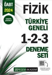 Pegem 2024 ÖABT Fizik Öğretmenliği Türkiye Geneli 3 Deneme (1-2-3) Pegem Akademi Yayınları