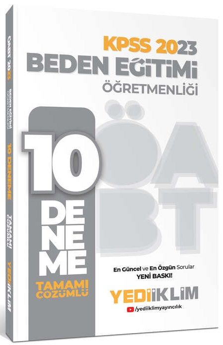 Yediiklim 2023 ÖABT Beden Eğitimi Öğretmenliği 10 Deneme Çözümlü Yediiklim Yayınları