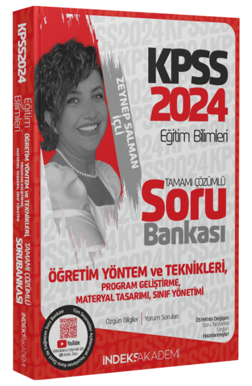 İndeks Akademi 2024 KPSS Eğitim Bilimleri Öğretim Yöntem Teknikleri, Program Geliştirme Soru Bankası Çözümlü - Zeynep Salman İçli İndeks Akademi Yayıncılık