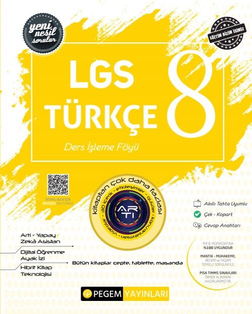 Pegem 8. Sınıf LGS Türkçe Ders İşleme Föyü Pegem Akademi Yayınları