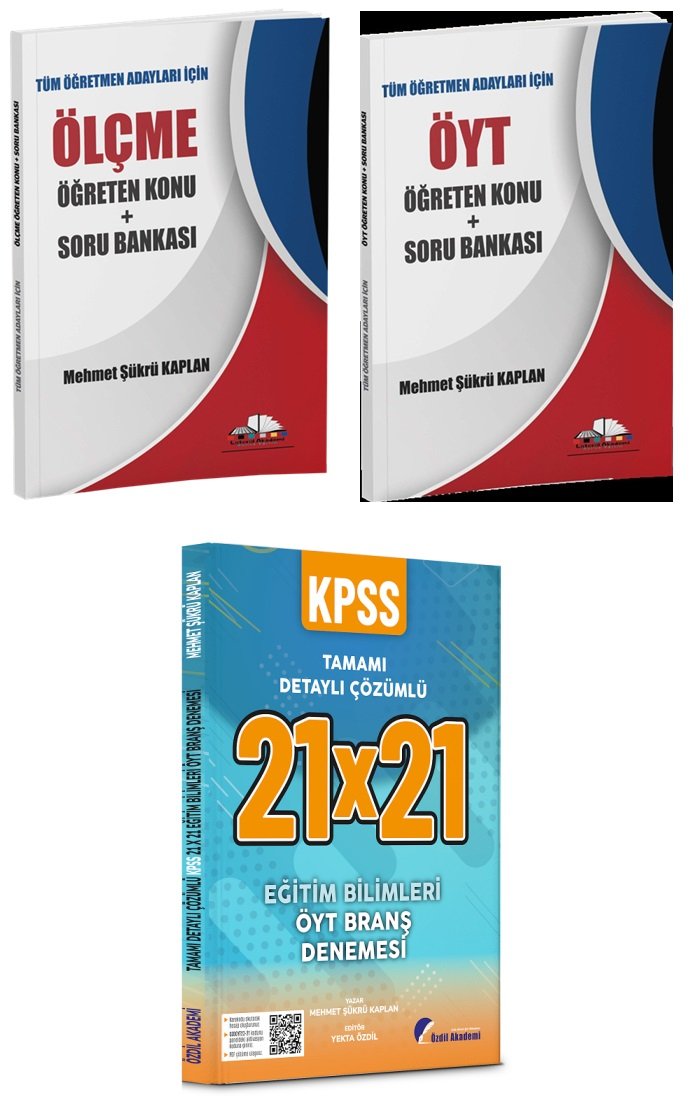 Mehmet Şükrü Kaplan KPSS Eğitim Bilimleri Ölçme + ÖYT Öğreten Konu ve Soru + 21 Deneme 3 lü Set Mehmet Şükrü Kaplan