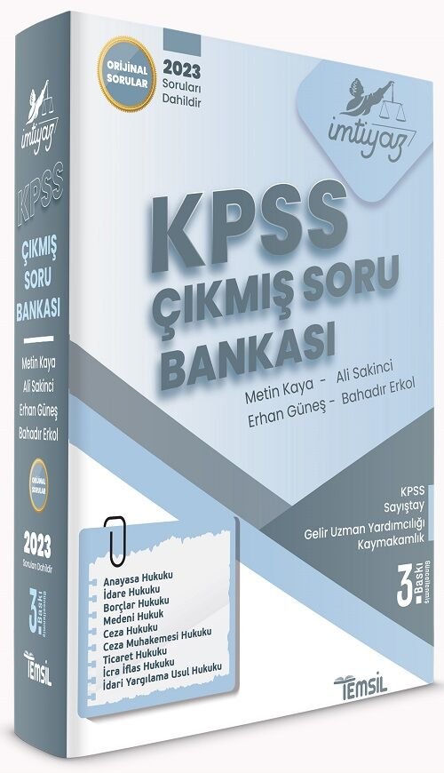 Temsil 2023 KPSS ve Kurum Sınavları İmtiyaz Çıkmış Soru Bankası Çözümlü 3. Baskı Temsil Yayınları
