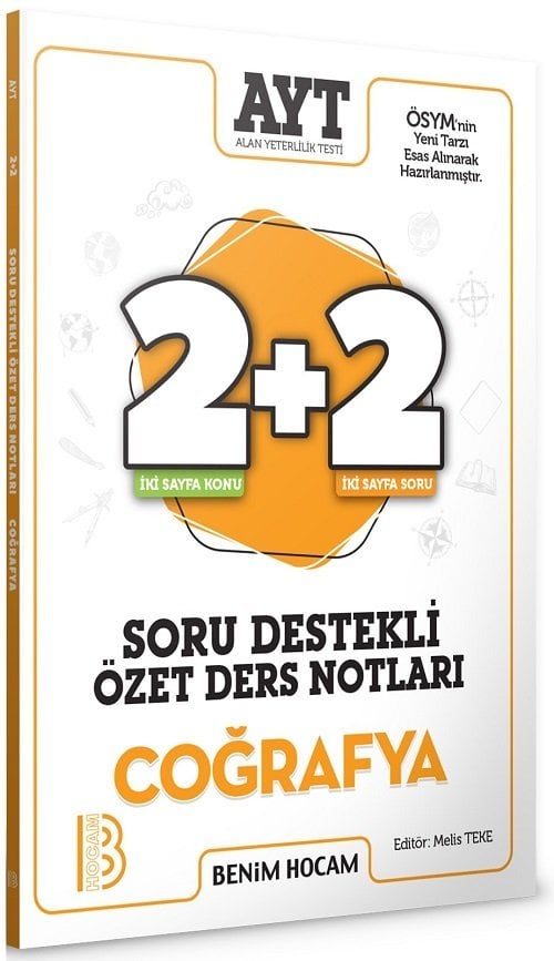 SÜPER FİYAT Benim Hocam YKS AYT Coğrafya 2+2 Soru Destekli Özet Ders Notları Benim Hocam Yayınları