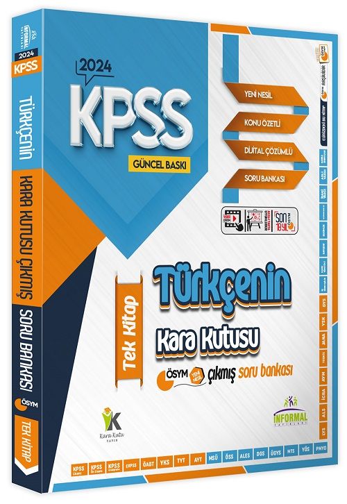 İnformal 2024 KPSS Türkçenin Kara Kutusu Tek Kitap Çıkmış Sorular Soru Bankası İnformal Yayınları