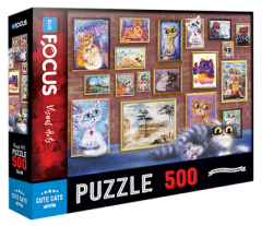 500 Parça Puzzle - Cute Cats Sevimli Kediler Blue Focus Games