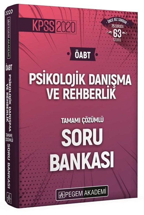 Pegem 2020 ÖABT Psikolojik Danışma ve Rehberlik Soru Bankası Çözümlü Pegem Akademi Yayınları