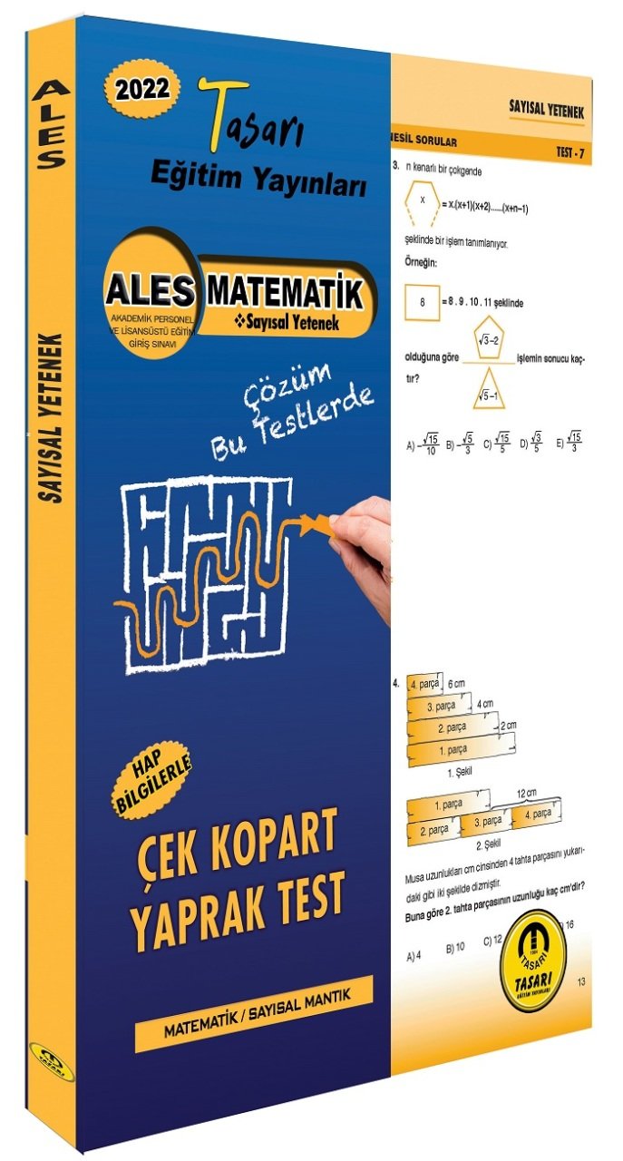 SÜPER FİYAT Tasarı 2022 ALES Matematik Sayısal Yetenek Yaprak Test Çek Kopart Tasarı Yayınları