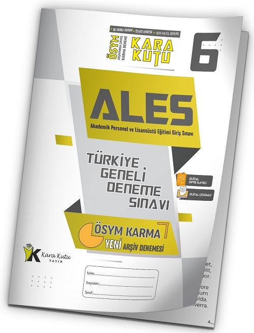 İnformal ALES Kara Kutu Türkiye Geneli Deneme 6. Kitapçık Dijital Çözümlü İnformal Yayınları