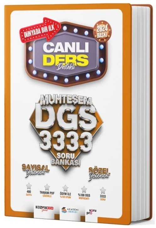 Akademi Denizi 2024 DGS Muhteşem 3333 Canlı Ders Destekli Soru Bankası PDF Çözümlü Akademi Denizi