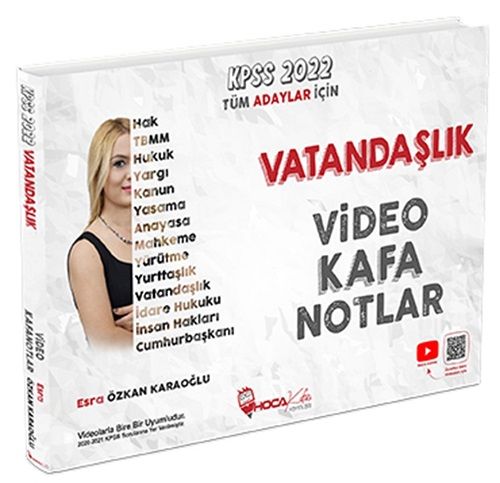 SÜPER FİYAT Hoca Kafası 2022 KPSS Vatandaşlık Video Kafa Notlar - Esra Özkan Karaoğlu Hoca Kafası Yayınları