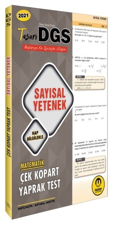 Tasarı 2021 DGS Matematik Sayısal Yetenek Yaprak Test Çek Kopart Tasarı Yayınları