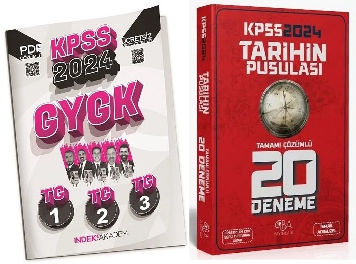 CBA Yayınları 2024 KPSS Tarihin Pusulası + İndeks GYGK 20+3 Deneme 4 lü Set - İsmail Adıgüzel CBA + İndeks Akademi Yayınları