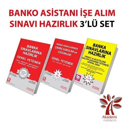 Akademi Banka Sınavları Banko Asistanı Sınavına Hazırlık 3 lü Set Akademi Consulting Yayınları