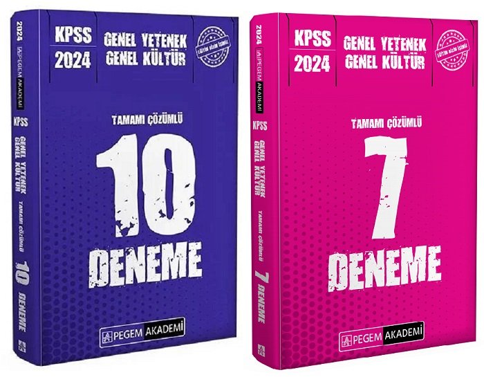 Pegem 2024 KPSS Genel Yetenek Genel Kültür 10+7 Deneme 2 li Set Pegem Akademi Yayınları