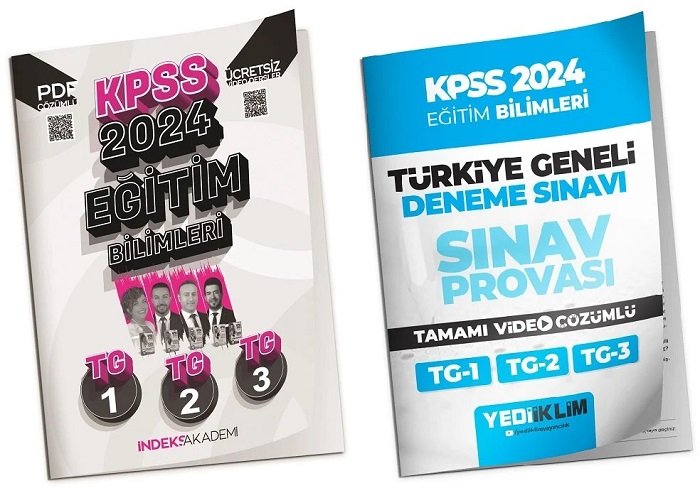 Yediiklim + İndeks 2024 KPSS Eğitim Bilimleri Türkiye Geneli Deneme 4 lü set (1-2-3) Yediiklim + İndeks Akademi Yayınları