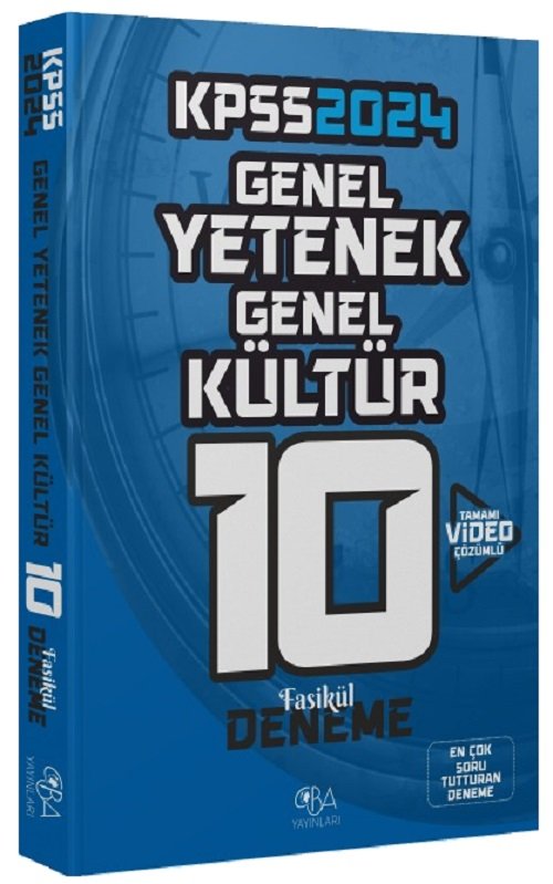 CBA Yayınları 2024 KPSS Genel Yetenek Genel Kültür 10 Deneme Video Çözümlü CBA Yayınları