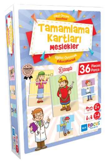 Tamamlama Kartları 36 Parça Puzzle - Meslekler Tamamlama Kartları Blue Focus Games