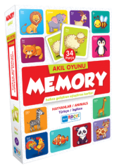 Memory Akıl Oyunu - Hayvanlar 34 Parça Puzzle Blue Focus Games